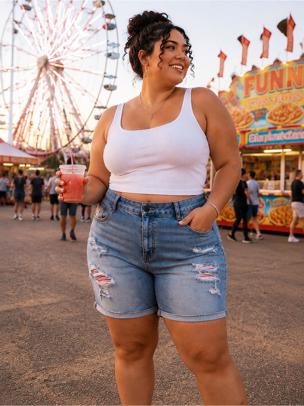 Lane Bryant Light Blue Distressed Denim Shorts